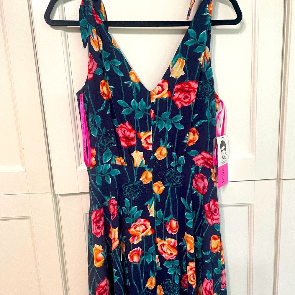 Betsey Johnson vintage collection blue floral Aline dress